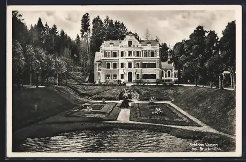AK Bruckmühl, Schloss Vagen mit Teich-Anlage