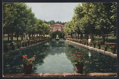 AK Stuttgart, Wilhelma, Wasserbecken-Anlage