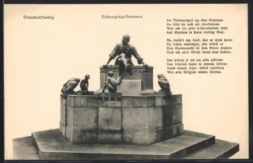 AK Braunschweig, Eulenspiegelbrunnen, Gedicht