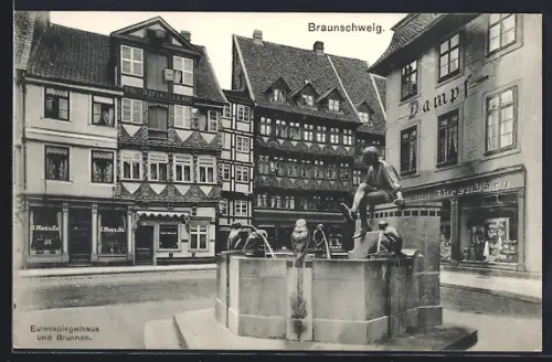 AK Braunschweig, Eulenspiegelhaus und Brunnen