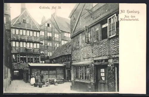 AK Alt-Hamburg, aus dem Abbruchsviertel, Eichholz, Hof 70