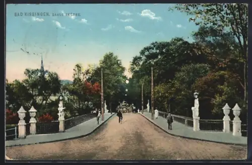 AK Bad Kissingen, Saale-Brücke mit Stelen