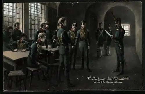 AK Serie: Befreiungskriege, Verkündung des Todesurteils an die elf Schill'schen Offiziere 1809