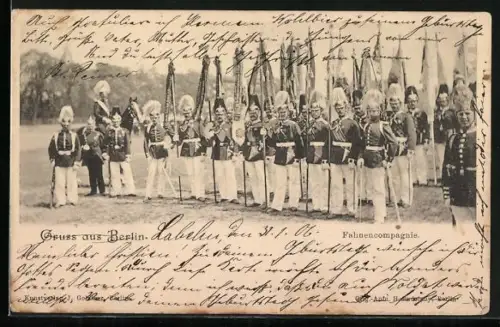 AK Berlin, Gruppenbild der Fahnencompagnie