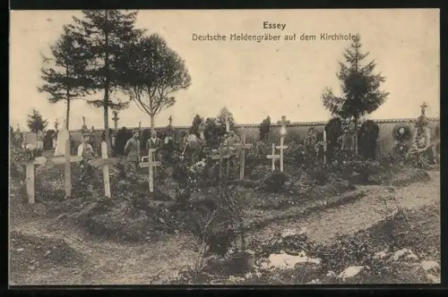 AK Essey, Deutsche Heldengräber auf dem Kirchhofe