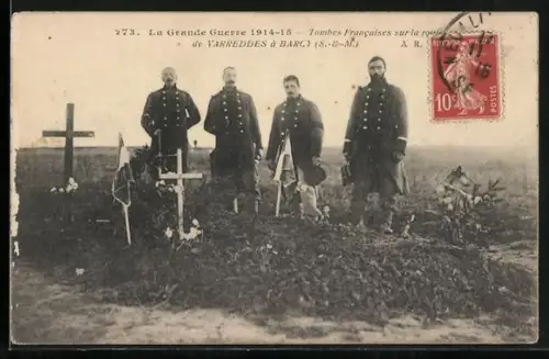 AK Barcy /S.-&-M., Tombes Francauses sur la route de Varreddes