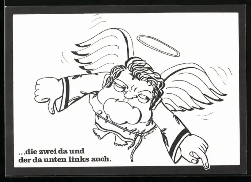 Künstler-AK Strauss als Engel, ... did zwei da und der da unten links auch
