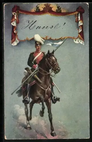 Künstler-AK Nürnberg, K. b. 1. Chevauxleger-Regiment, Soldat in Uniform