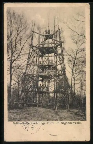AK Argonnenwald, Artillerie-Beobachtungs-Turm im Argonnenwald
