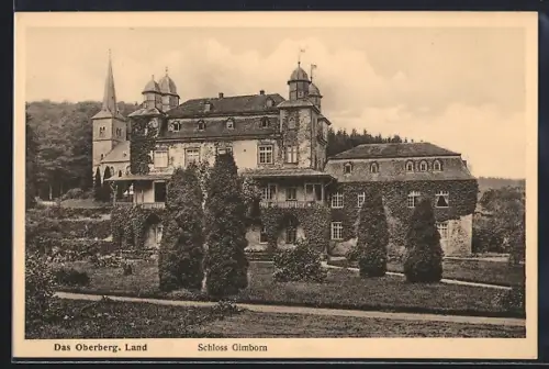 AK Gimborn /Oberberg. Land, Schloss Gimborn, Totalansicht