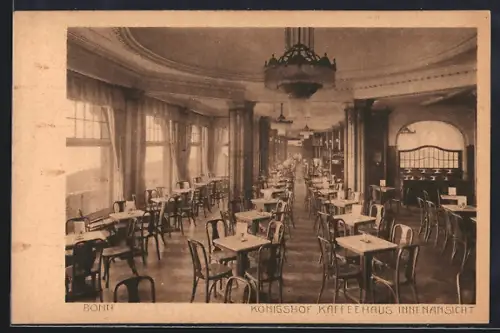 AK Bonn, Cafe Königshof, Kaffeehaus, Innenansicht