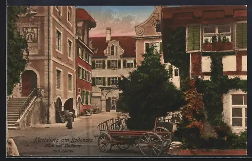 AK Meersburg, Blick auf Rathaus und Spital
