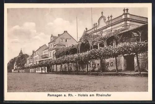 AK Remagen a. Rh., Hotel Anker und Hotel Fürstenberg am Rheinufer