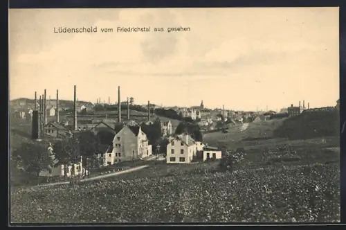 AK Lüdenscheid, Ortsansicht vom Friedrichstal aus gesehen