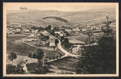 AK Banfe, Ortsansicht aus der Vogelschau