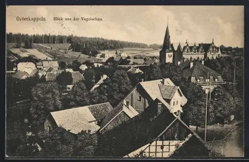AK Osterkappeln, Ortsansicht aus der Vogelschau