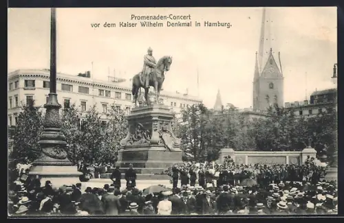 AK Hamburg, Promenadenkonzert vor dem Kaiser Wilhelm Denkmal