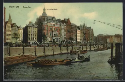 AK Alt-Hamburg, Dovenfleet, Levante-Haus, Kaimauer