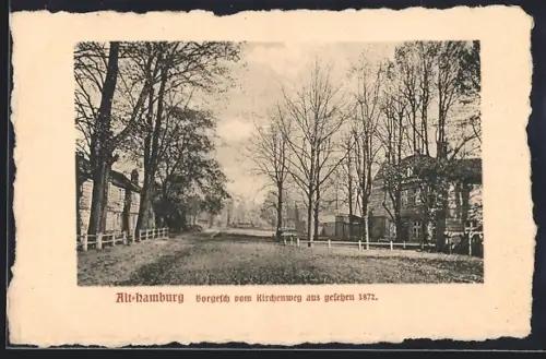 AK Hamburg-St.Georg, Borgesch vom Kirchenweg aus gesehen 1872