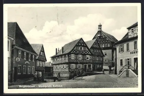 AK Burgkunstadt, Marktplatz mit Rathaus