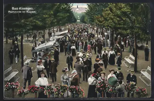 AK Bad Kissingen, Promenade im Kurpark