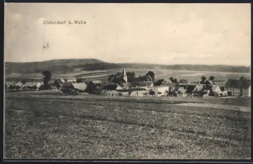 AK Oldendorf b. Melle, Ortsansicht über die Weide