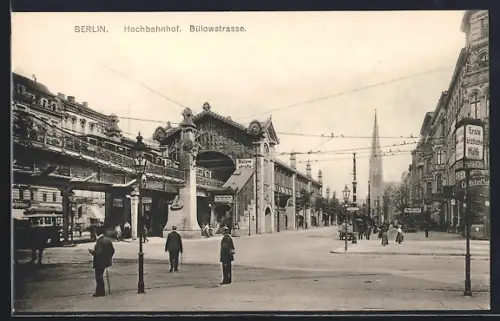 AK Berlin-Schöneberg, Hochbahnhof in der Bülowstr.