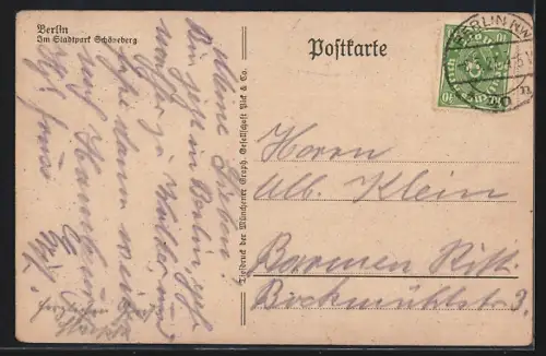 AK Berlin-Schöneberg, Leute im Stadtpark Schöneberg