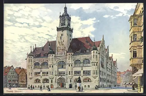 Künstler-AK Stuttgart, Rathaus