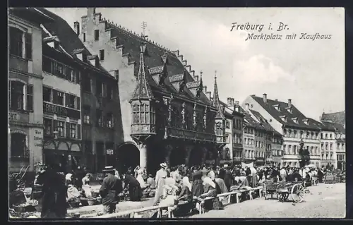 AK Freiburg i. Br., Marktplatz, Kaufhaus