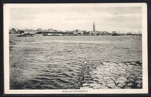 AK Emmerich, Blick auf die Stadt am Rhein