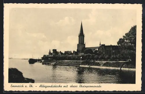 AK Emmerich a. Rh., Aldegundiskirche, Rheinpromenade