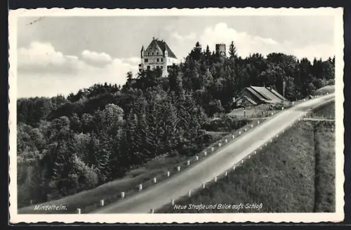 AK Mindelheim, Neue Strasse, Blick aufs Schloss
