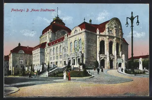 AK Freiburg i. B., Neues Stadttheater