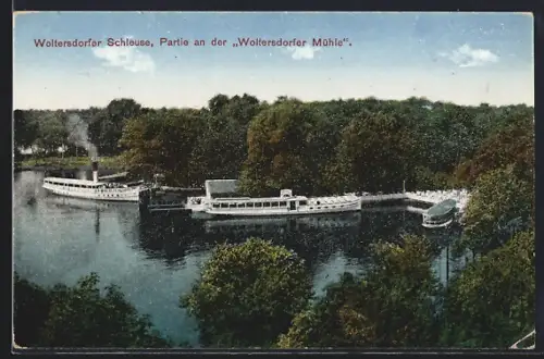AK Woltersdorf, Schleuse, Partie an der Woltersdorfer Mühle