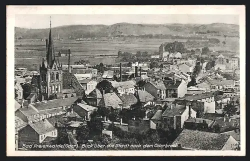 AK Bad Freienwalde /Oder, Blick über die Stadt nach dem Oderbruch