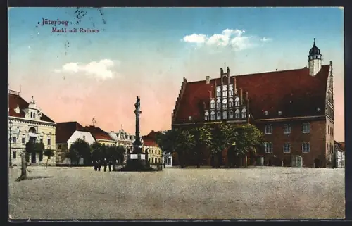 AK Jüterbog, Markt mit Rathaus
