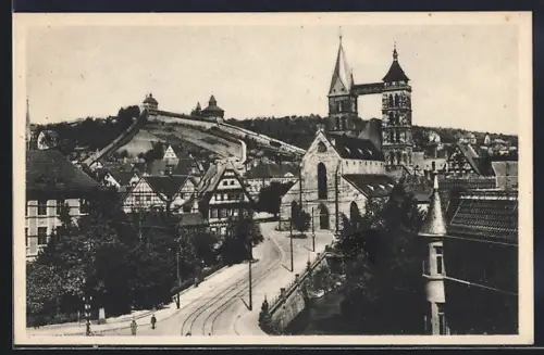 AK Esslingen am Neckar, Blick zur Burg und Stadtkirche