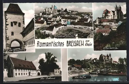 AK Breisach am Rhein, Münsterberg, Rathaus, Hafen