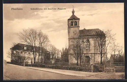 AK Pforzheim, Schlosskirche mit Reuchlin-Museum