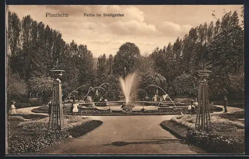 AK Pforzheim, Partie im Stadtgarten