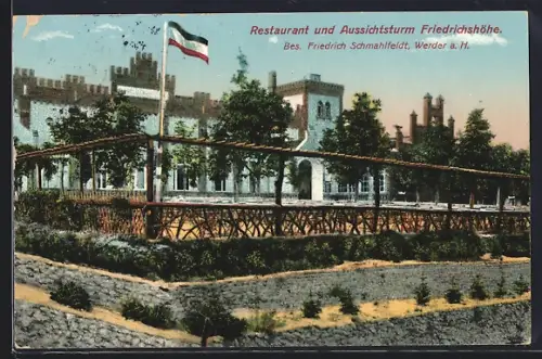 AK Werder a. H., Restaurant Friedrichshöhe - Vorderansicht