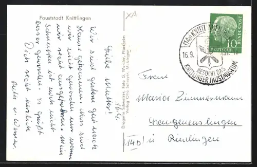 AK Knittlingen, Rathaus, Kirche, Denkmal