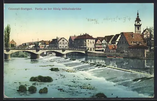 AK Cannstatt-Stuttgart, Partie an der König Wilhelmsbrücke