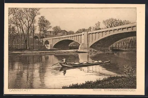 AK Cannstatt, Neue Eisenbahnbrücke