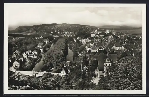 AK Tübingen a. N., Panorama mit Neckar und Altstadt
