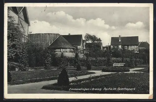 AK Emmendingen i. Breisg., Partie im Goethepark