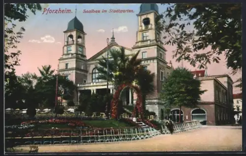 AK Pforzheim, Saalbau im Stadtgarten
