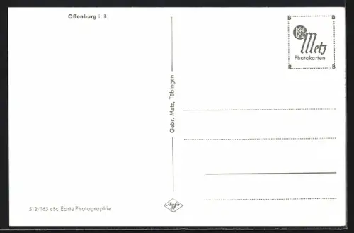 AK Offenburg i. B., Stadtansicht mit Kirchtürmen