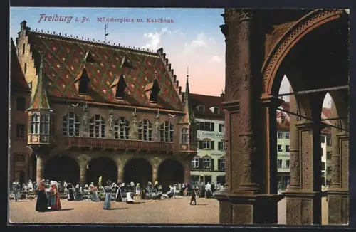 AK Freiburg i. Br., Münsterplatz, Kaufhaus